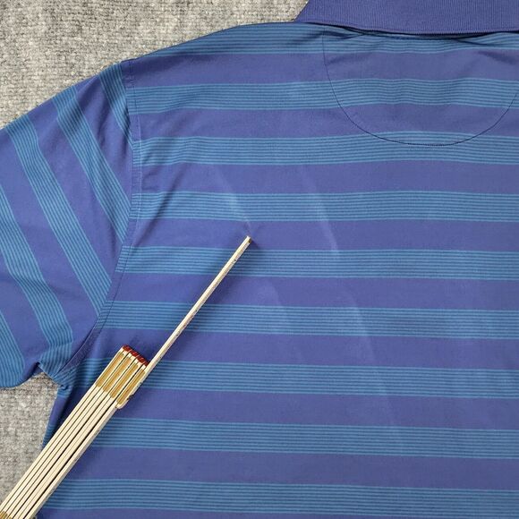 Brooks Brothers Shirt Mens XXL Blue Green Striped Polo Performance Series Golf - Picture 10 of 16
